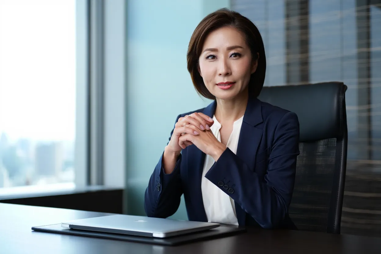 Executive business portrait in modern office setting